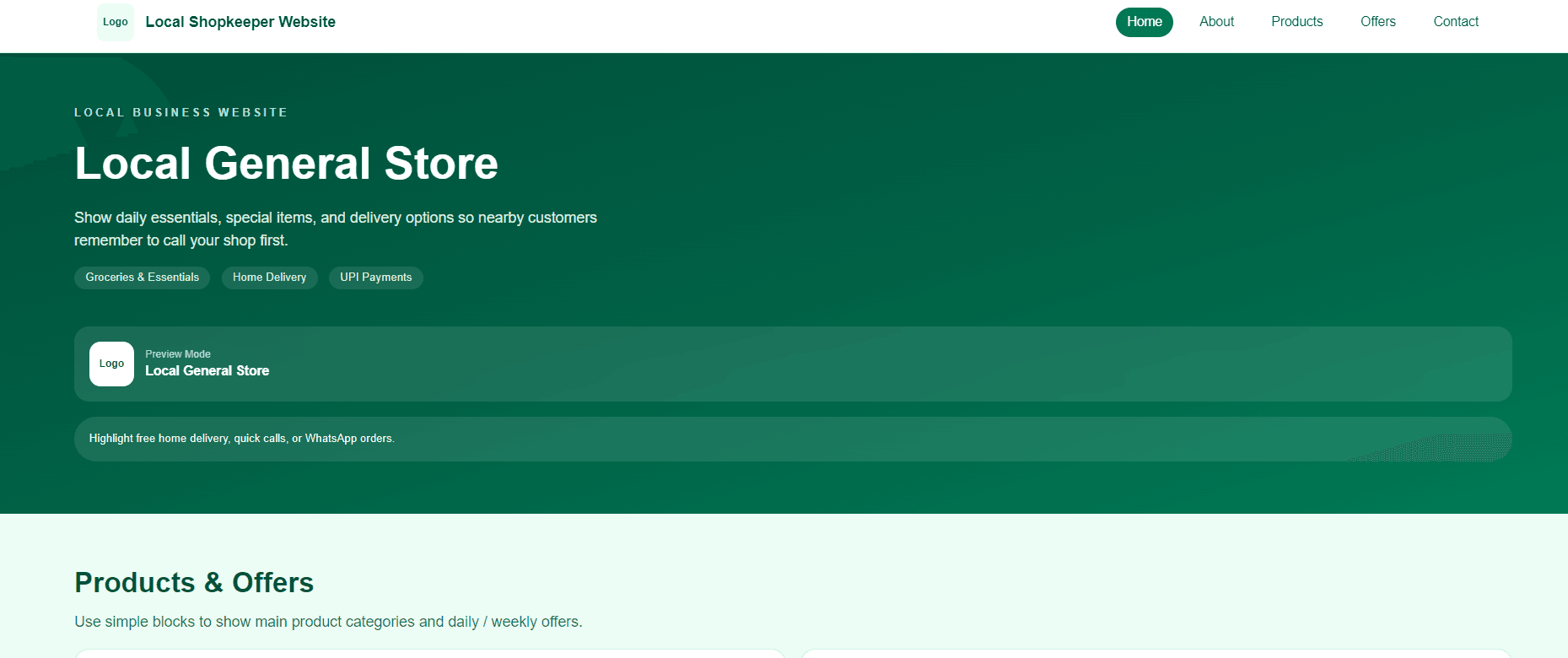 Local Shopkeeper Website